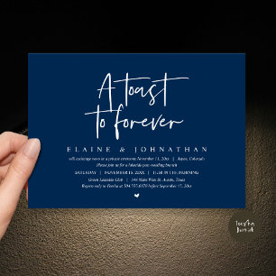 Convite Um brinde a Forever, Festa de Elopement Brunch