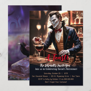 Convite "Um brinde de aposentadoria, festa temática humorí