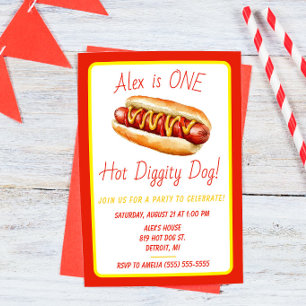 Convite Um cachorro quente danado! Festa de um ano de cach