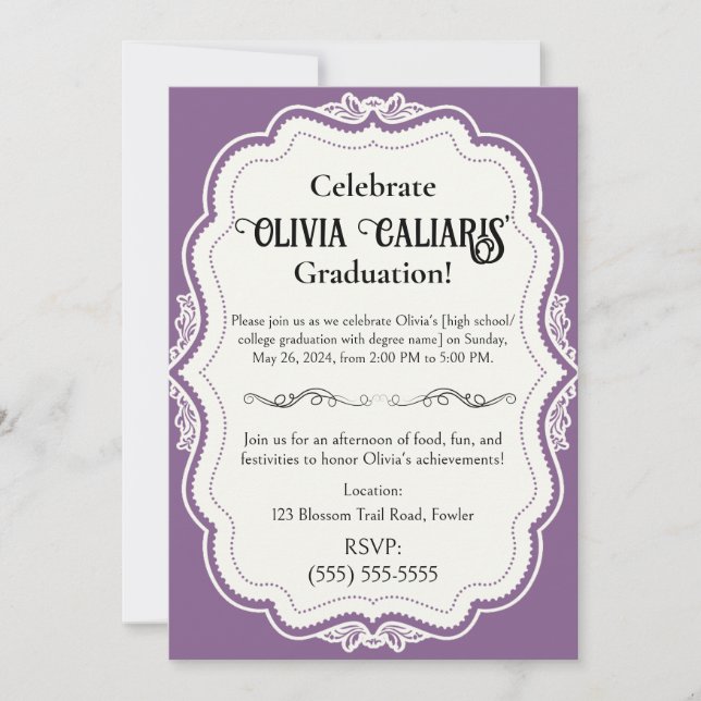 Convite Um caleidoscópio de celebração: Violeta vívida (Frente)