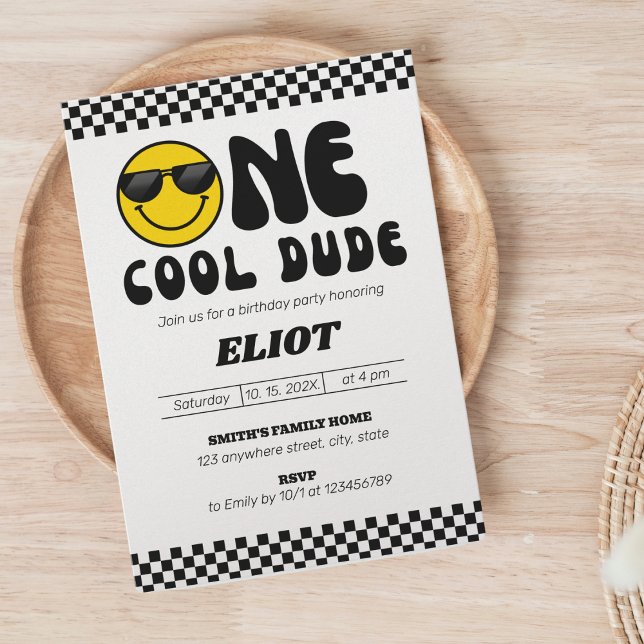 Convite Um cara feliz um primeiro aniversario Legal (Criador carregado)