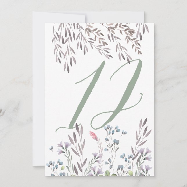 Convite Um Casamento de Flores Silvestres Mesa No. 12 Dupl (Frente)