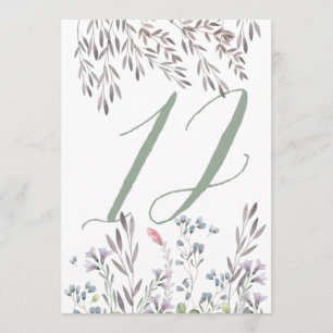 Convite Um Casamento de Flores Silvestres Mesa No. 12 Dupl