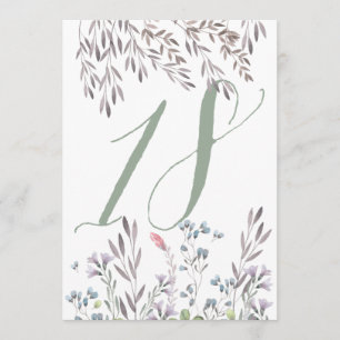 Convite Um Casamento de Flores Silvestres Mesa No. 18 Dupl