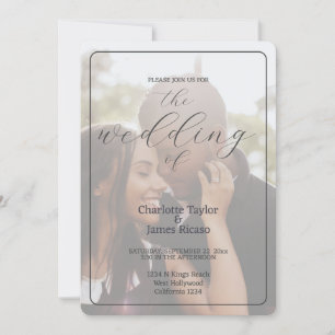 Convite Um casamento de fotos simples e elegante minimalis