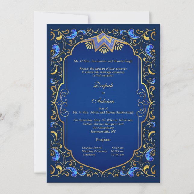 Convite Um Casamento de Gala Real (Frente)