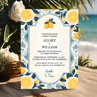 Convite Um Casamento De Limões De Fruta De Arch De Diversã
