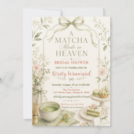 Convite Um Casamento de Matcha Feito no Céu Chá de Noiva
