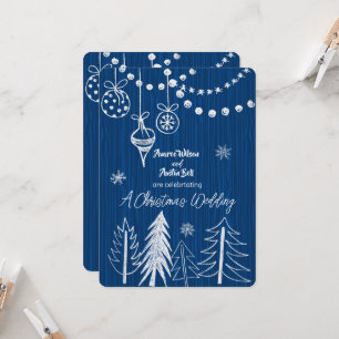 Convite Um Casamento de Natal Desenhos de Giz Branco em Az