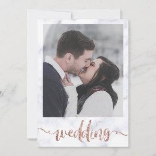 Convite Um Casamento Inspiracional Glitter Dourado com Ros