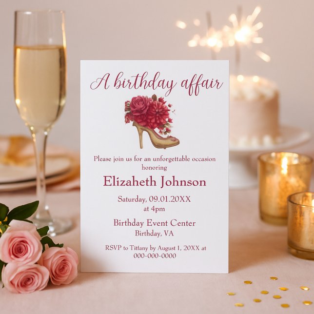 Convite Um caso de aniversário de saltos altos (Criador carregado)