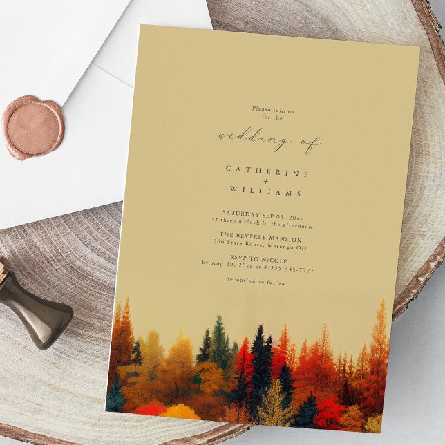 Convite Um Caso de Conto de Fadas: Casamento Caprichoso de (Personalized A Fairytale Affair: Whimsical Fall Wedding Invitation)