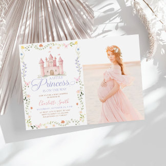 Convite Um Castelo de Princesa Floral Churrasco de Bebê Fo
