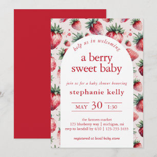Convite Um Chá de fraldas Berry Sweet