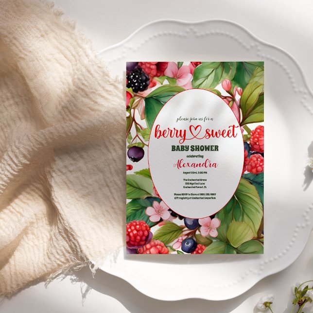 Convite Um Chá de fraldas Berry Sweet (Criador carregado)