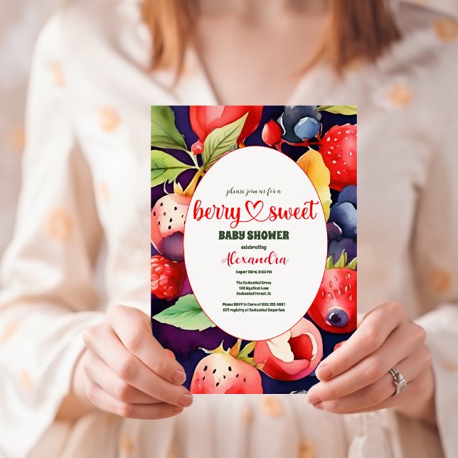Convite Um Chá de fraldas Berry Sweet (Criador carregado)
