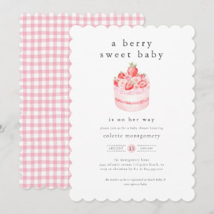 Convite Um Chá de fraldas Berry Sweet Strawberry