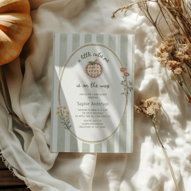 Convite Um Chá de fraldas De Algodão Verde Com Uma Pequena (Criador carregado)