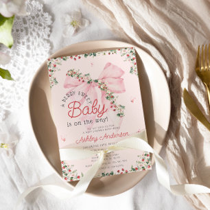 Convite Um Chá de fraldas de Arco Rosa Berry