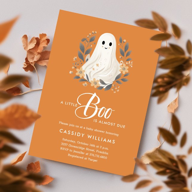 Convite Um Chá de fraldas de Boo Boho Ghost Halloween (Criador carregado)
