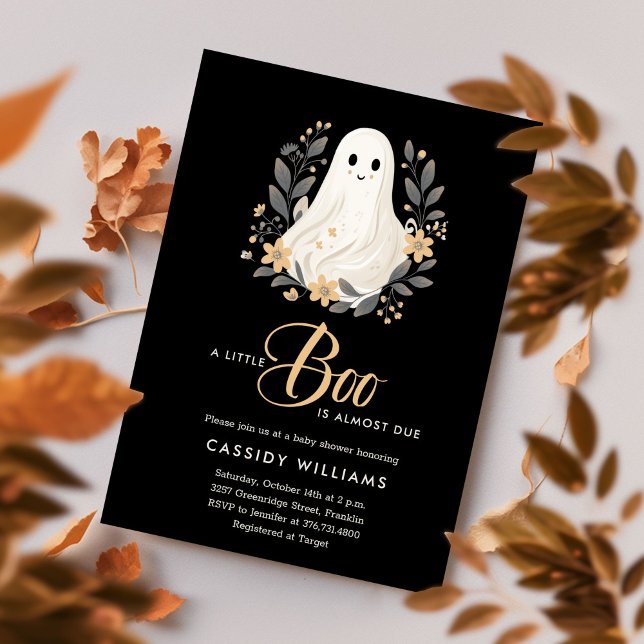 Convite Um Chá de fraldas de Boo Boho Ghost Halloween (Criador carregado)