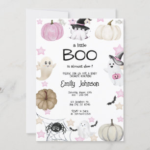 Convite Um Chá de fraldas de Boo Halloween