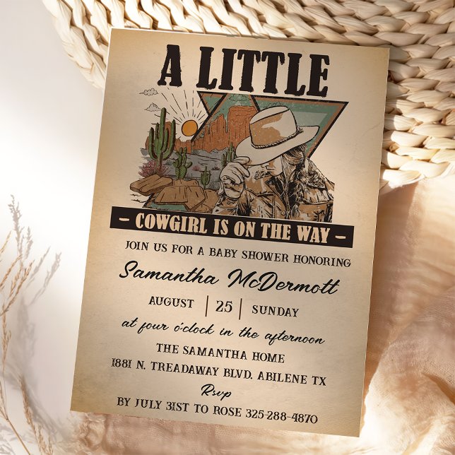 Convite Um Chá de fraldas de Garota Ocidental (Criador carregado)