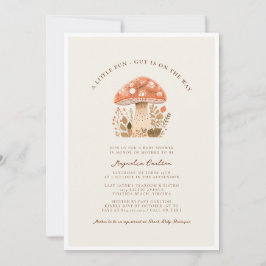 Convite Um Chá de fraldas De Queda De Cogumelo De Cara Div
