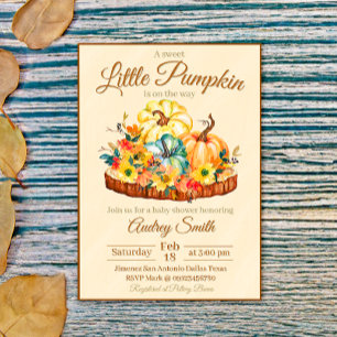 Convite Um Chá de fraldas Doce De Abóbora