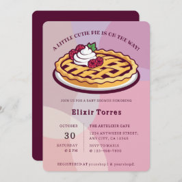 Convite Um Chá de fraldas Mínimo Roxo Pequeno