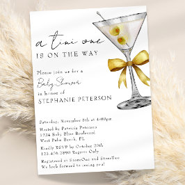Convite Um Chá de fraldas Minúsculo Chic Yellow Martini Ti
