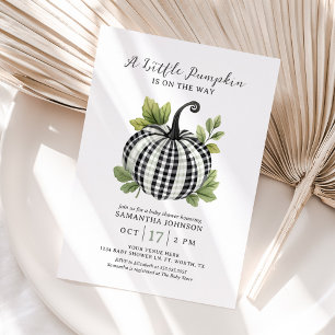 Convite Um Chá de fraldas Pumpkin Gingham