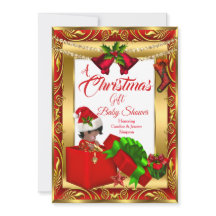 Um Chá de fraldas vermelho Dourado AA2