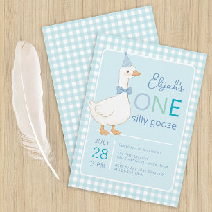 Convite Um chapéu de festa de um ano para menino azul de u