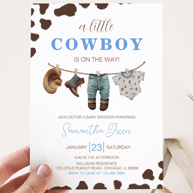 Convite Um Chuveirinho de Bebê Cowboy (Criador carregado)