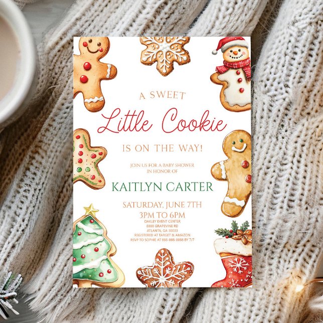 Convite Um Chuveiro de Bebê Biscoito Gingerbread Baby Adoc (Criador carregado)