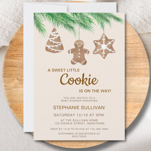 Convite Um Chuveiro de Bebê de Biscoito Doce de Natal (Criador carregado)