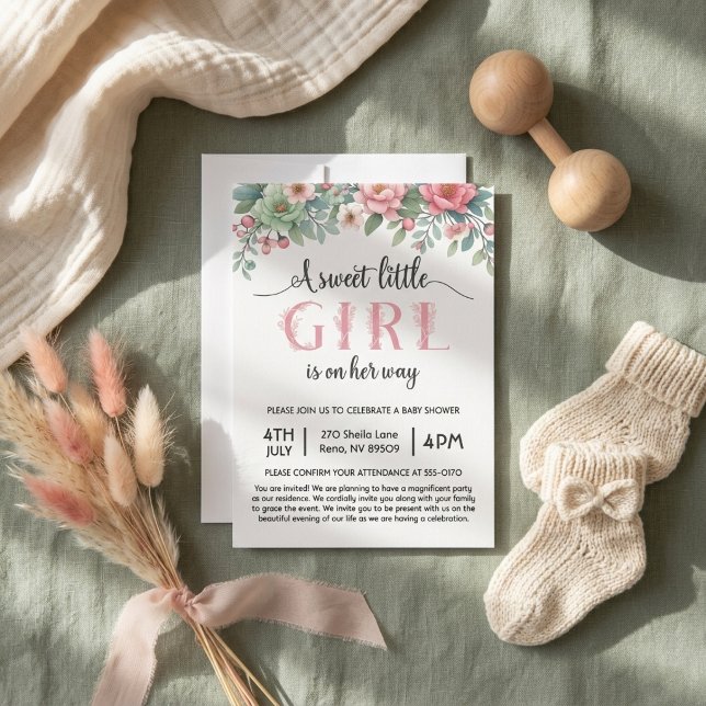 Convite Um Chuveiro de Bebê para uma Doce Menininha a Cami (Criador carregado)