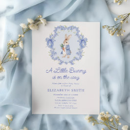 Convite Um Coelhinho Está a Caminho Chá de Bebê Vintage