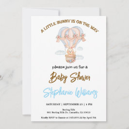 Convite Um coelhinho está a caminho, chá de fraldas