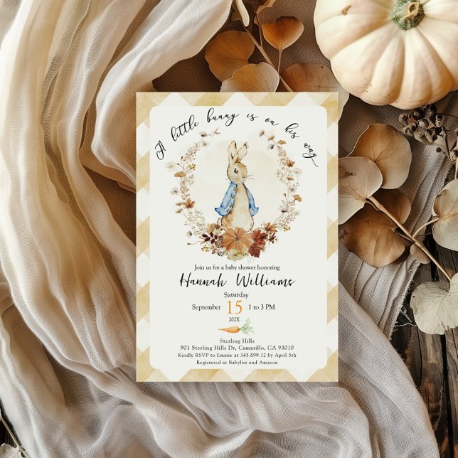 Convite Um coelhinho está a caminho, chá de fraldas Convid (Criador carregado)