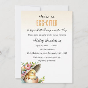 Convite Um Coelhinho Está a Caminho Convite, Egg-citado