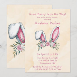 Convite Um coelhinho está a caminho! Sinal de boas-vindas 