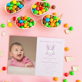 Convite Um Coelhinho Está Virando Um: Primeiro Aniversário