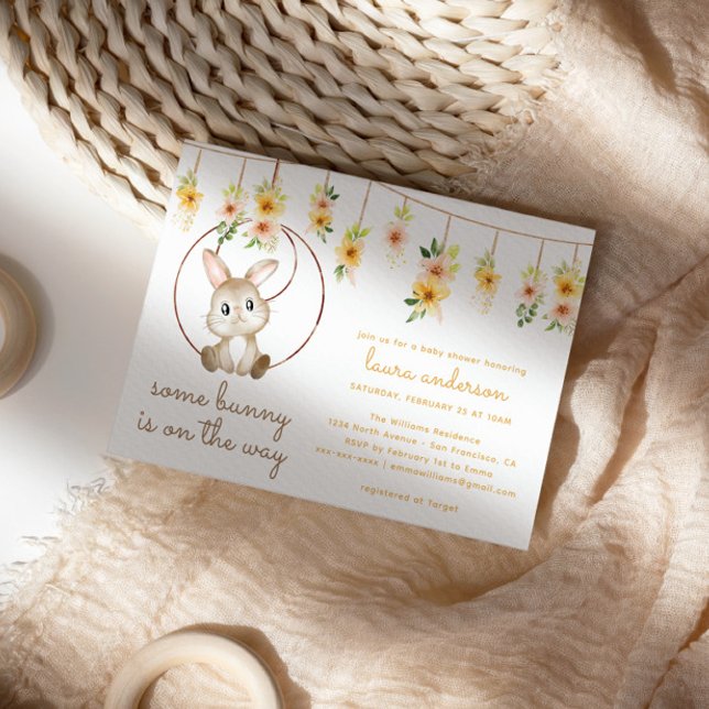 Convite Um coelho está no Chá de fraldas do Coelho Boho (Criador carregado)