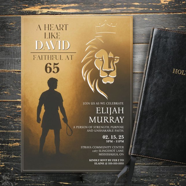 Convite Um Coração Como David Birthday Invitation (Criador carregado)