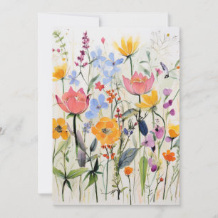Convite Um design floral caprichoso, flores silvestres