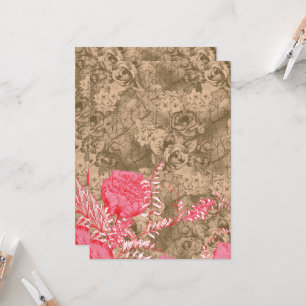 Convite Um design floral com peônias cor-de-rosa vibrantes