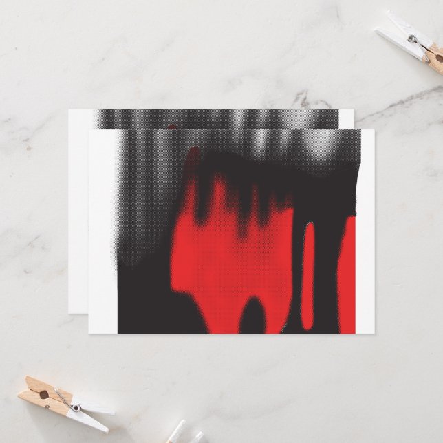 Convite Um design gráfico vermelho com escala geométrica e (Frente/Verso In Situ)