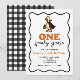 Convite Um Dia das Bruxas de Ganso Spooky